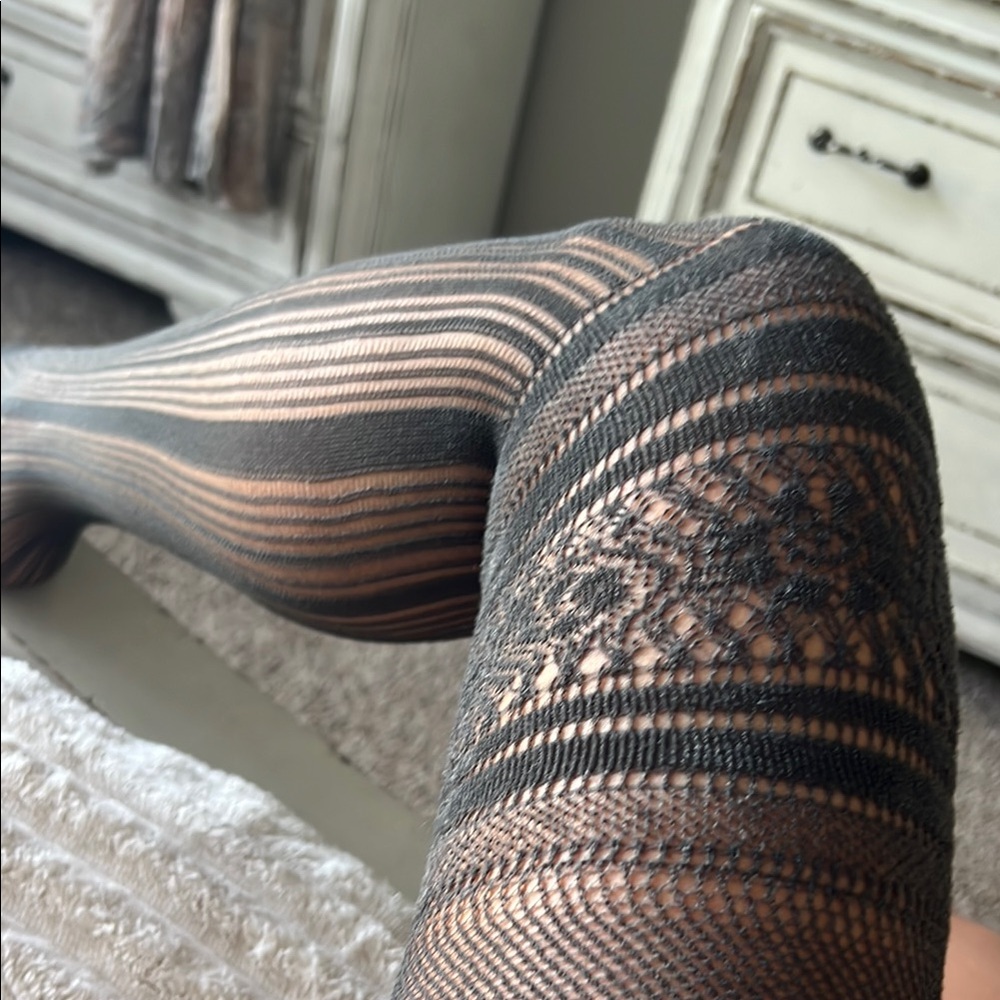 Wolford Gray Mesh Tights